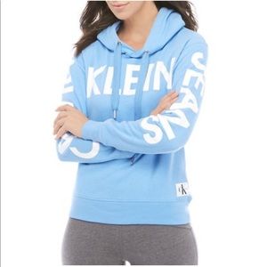 Calvin Klein rubber logo drip shoulder hoodie